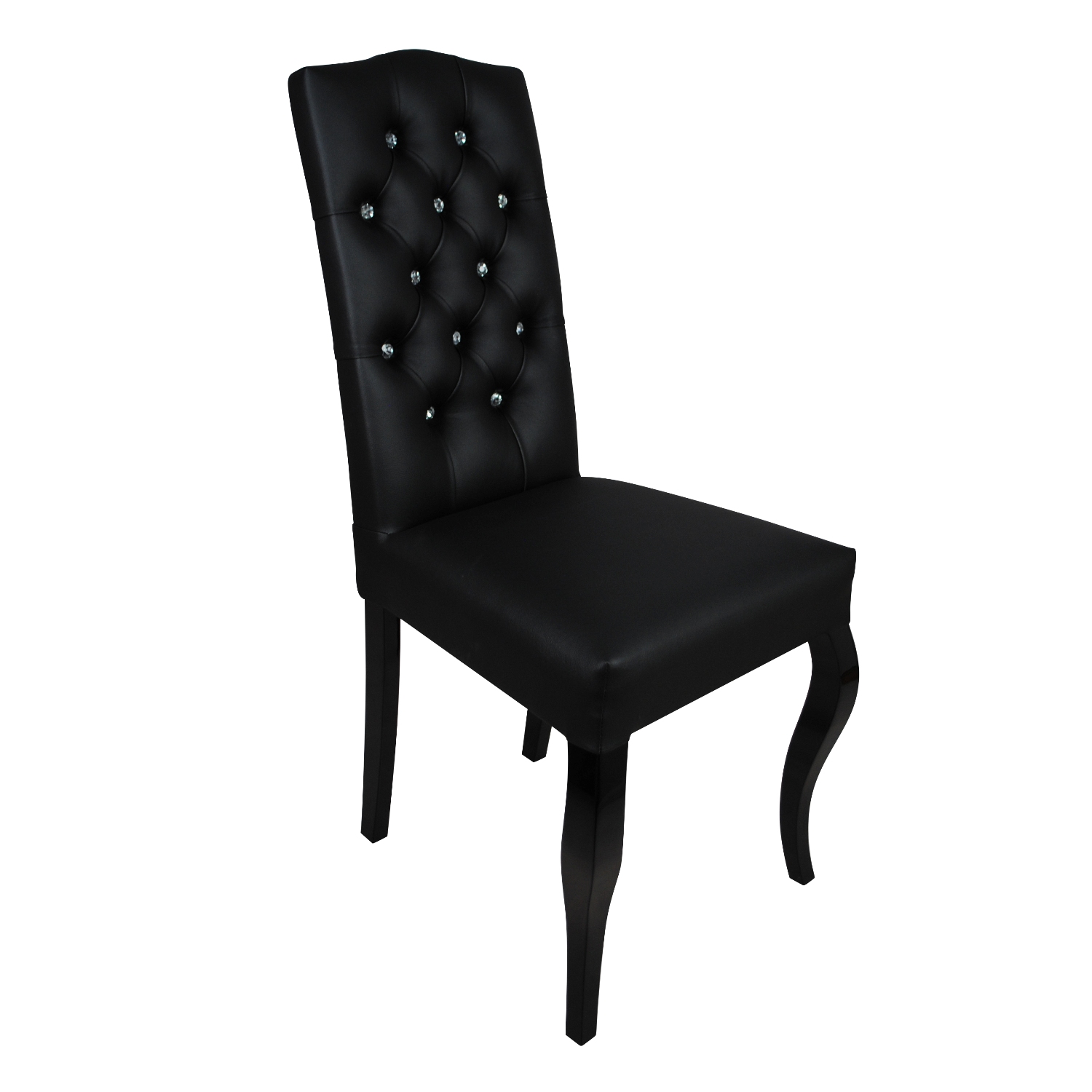 krzesło pikowane czarne