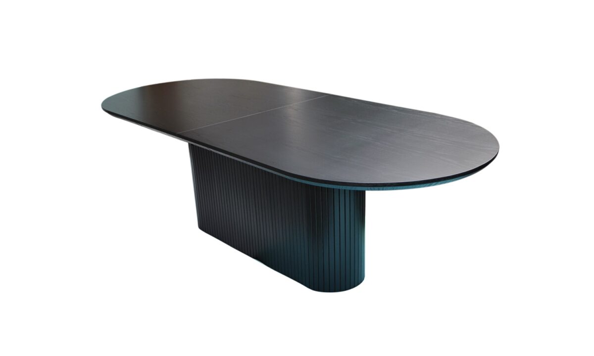 stół z lamelami czarny rozkładany