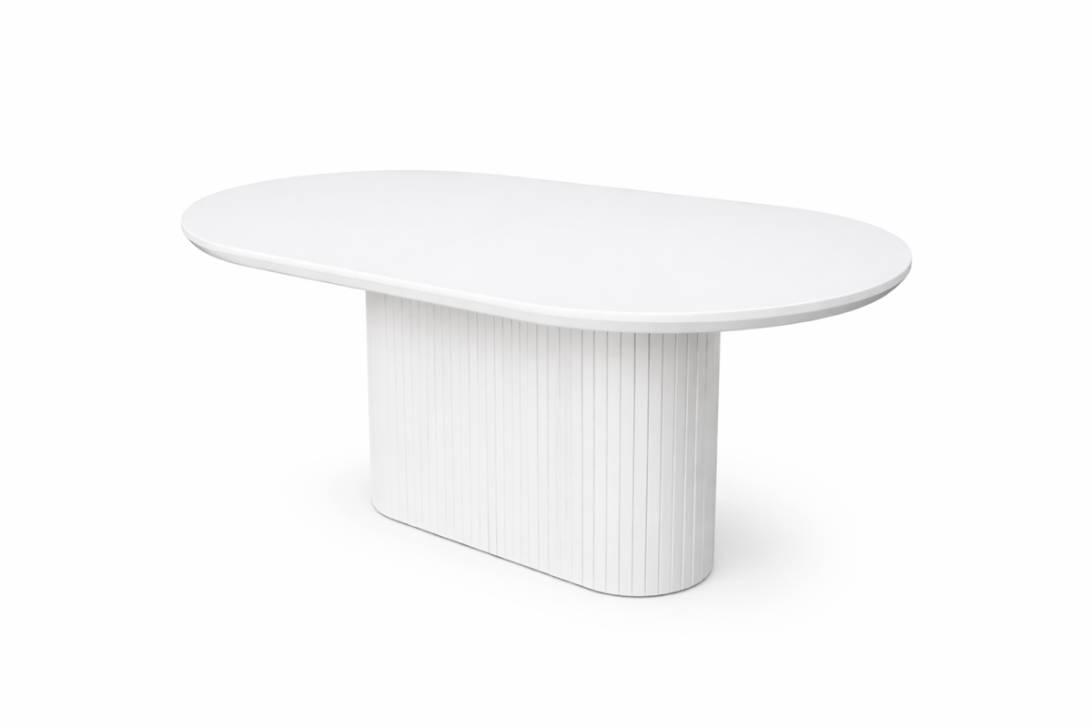 stół biały połysk ryflowany